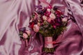 The bride`s bouquet and boutonniere Royalty Free Stock Photo