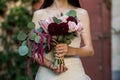 Bride`s Bouquet. Bride with a special bouquet