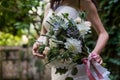 Bride`s Bouquet. Bride with a special bouquet