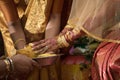 Bride's ceremony at a Ceylonese Hindu wedding Royalty Free Stock Photo