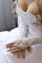 Bride's decollete Royalty Free Stock Photo