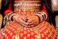 Bride's hand with henna and bangles, punjabi wedding