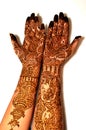 bride's hands with henna