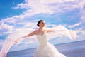 A bride at sea Royalty Free Stock Photo