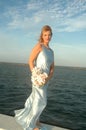 Bride by the sea Royalty Free Stock Photo