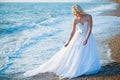 Bride on sea coast Royalty Free Stock Photo