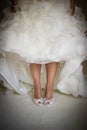 Bride Shoes and legs Royalty Free Stock Photo