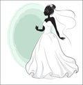 Bride shower on a white wedding dress Royalty Free Stock Photo