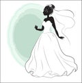 Bride shower on a white wedding dress Royalty Free Stock Photo