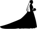 Bride silhouette with long train