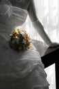 Bride sitting near a window Royalty Free Stock Photo