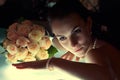 Bride sitting next to bar Royalty Free Stock Photo