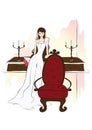 bride standing. Vector illustration decorative design