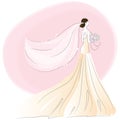 bride standing. Vector illustration decorative design