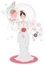 bride standing. Vector illustration decorative design