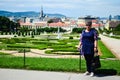 Bride in Summer palace Belvedere in Vienna Royalty Free Stock Photo