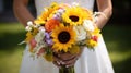 bride summer wedding flowers background Royalty Free Stock Photo