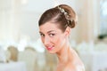 Bride with swept-back hair Royalty Free Stock Photo