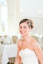 Bride with swept-back hair Royalty Free Stock Photo