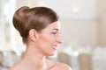 Bride with swept-back hair Royalty Free Stock Photo