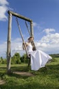 Bride on a swing