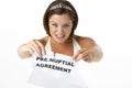 Bride Tearing Up Pre-Nuptial Agreement Royalty Free Stock Photo