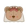 Bride teddy bear character icon image