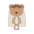 Bride teddy bear character icon image