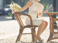 Bride on Twiggen Chair Royalty Free Stock Photo