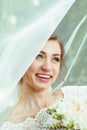 Bride under veil Royalty Free Stock Photo