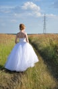 Bride walking away