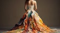 Colorful Paint Dress: A Masterpiece Of Sculpted Flowing Textures