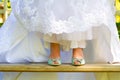 Bride Wearing Wedding Shoes