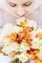 Bride with wedding bouquet