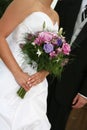 Bride, wedding dress and bouquet