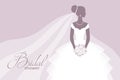 Bride in a wedding dress, holding a bouquet, vector illustration Royalty Free Stock Photo