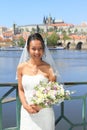 Bride on wedding in Prague Royalty Free Stock Photo