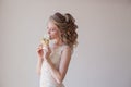 The bride is white chocolate candy wedding portrait