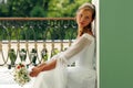 Bride in white wedding dress