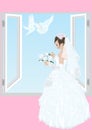 The bride at the window Royalty Free Stock Photo