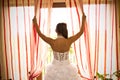 Bride at window