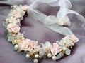 flower and pearl crown for wedding Royalty Free Stock Photo