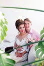 The bridegroom embraces the bride Royalty Free Stock Photo