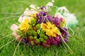 Brides bouquet of colorful flowers Royalty Free Stock Photo