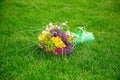 Brides bouquet of colorful flowers Royalty Free Stock Photo