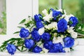 Brides bunch of blue roses