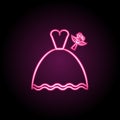 Brides dress neon icon. Simple thin line, outline vector of wedding icons for ui and ux, website or mobile application Royalty Free Stock Photo