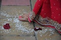 Brides feet in Vedic wedding