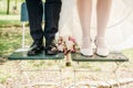 Brides and grooms feet