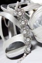 Brides Shoes and Necklace - close up Royalty Free Stock Photo